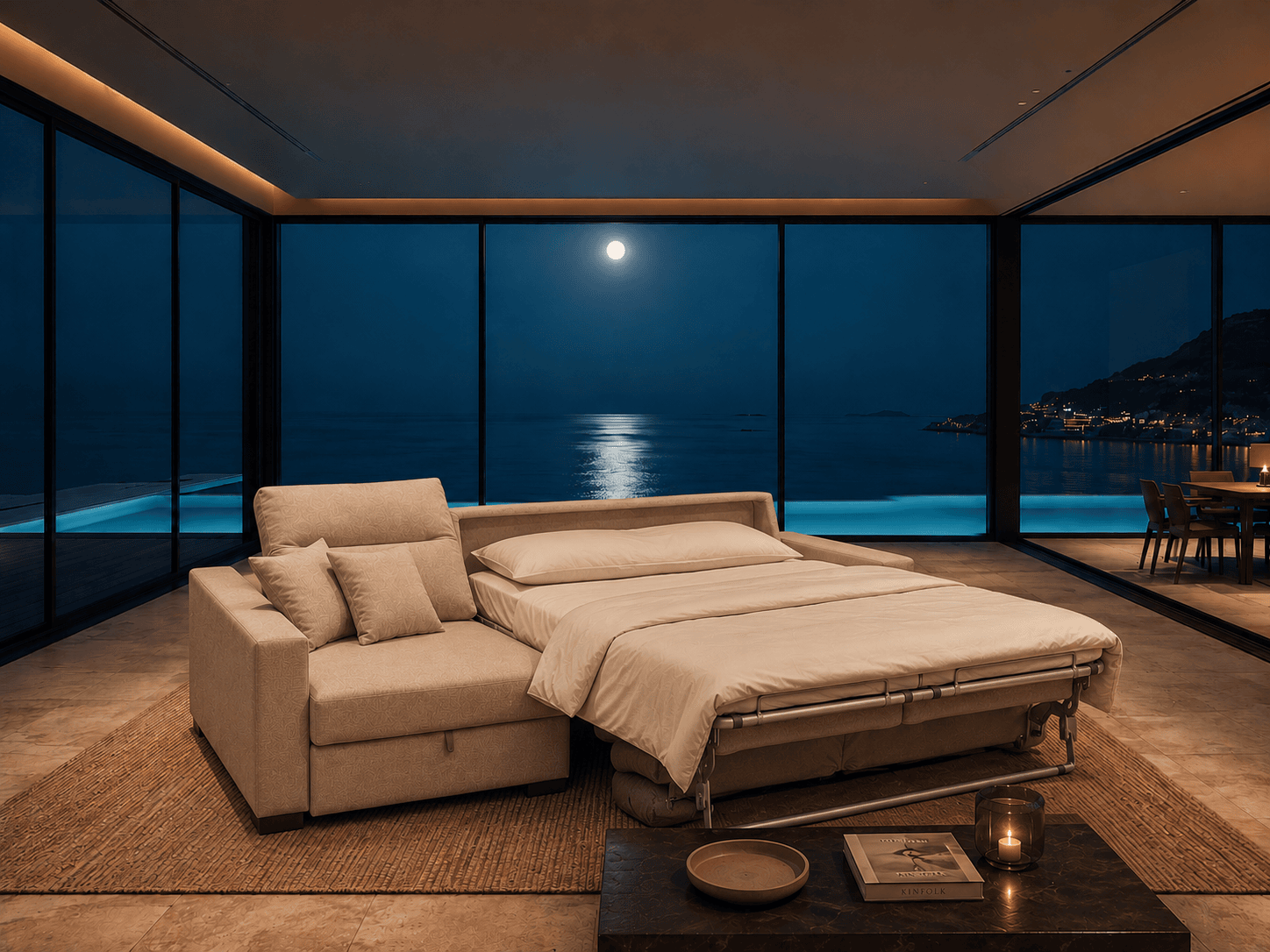 Chaise longue Junco con sistema de apetura italiano
