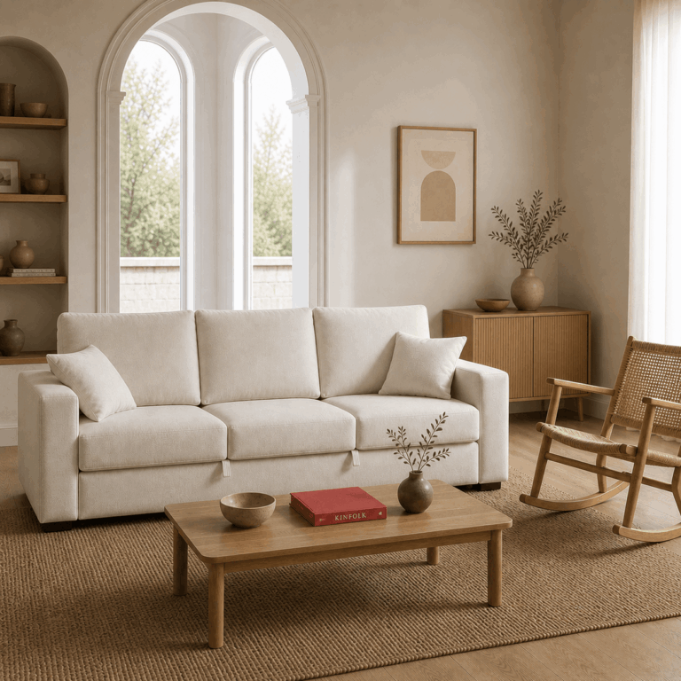 Sofá Cama Góndola en beige cerrado